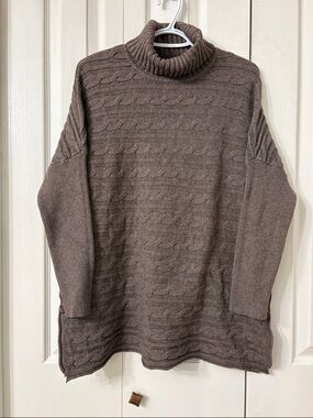 Suzanne’s by Picadilly Brown Textured Turtleneck Sweater Size M Cozy Chic